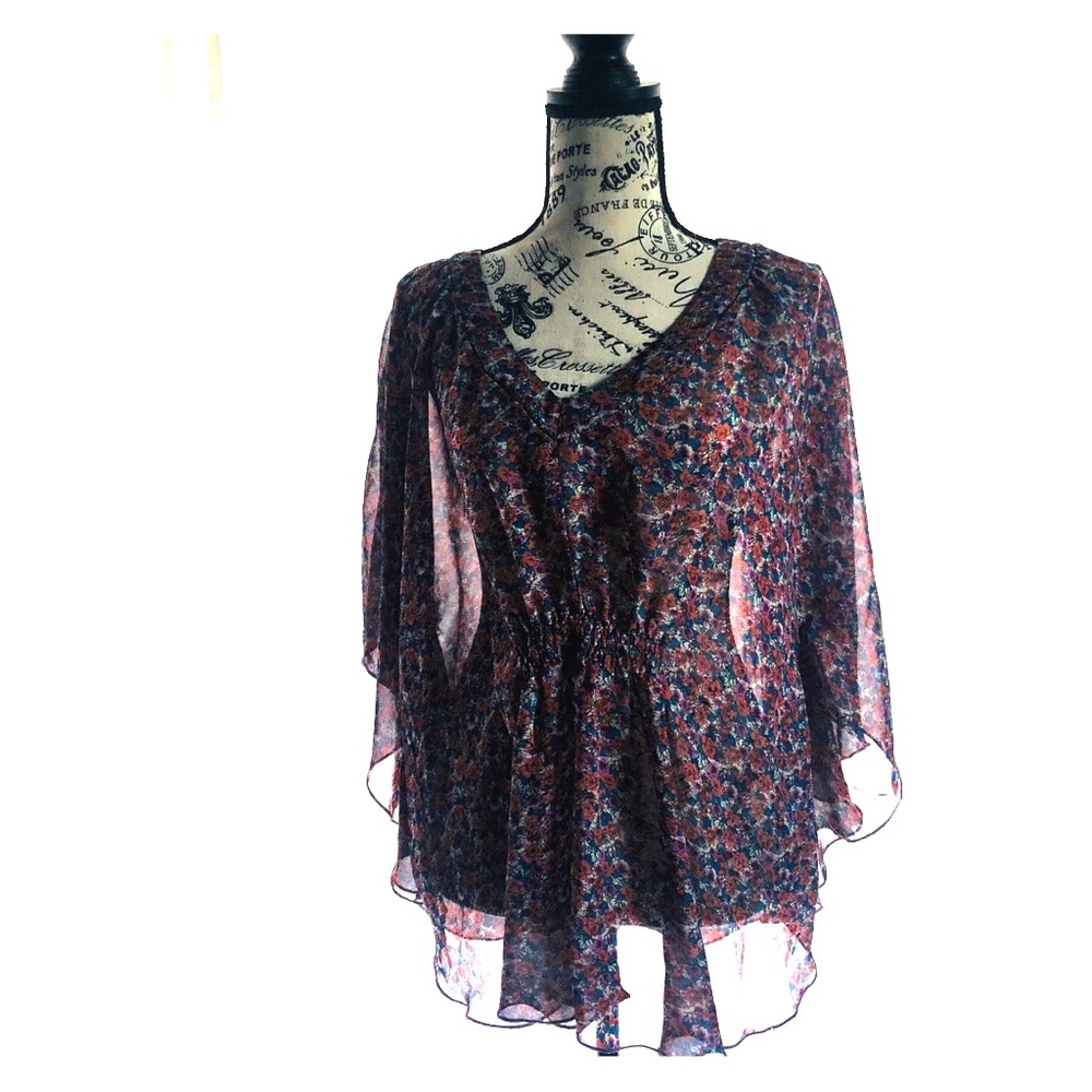 FYLO sheer floral top.
